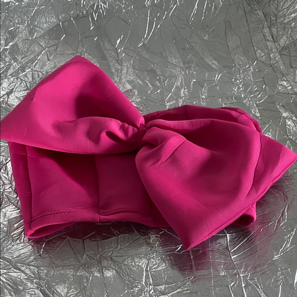 Women's Pink Bow crop top